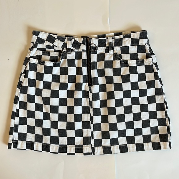BDG Dresses & Skirts - BDG checkered denim skirt B&W